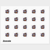 Enge Halloween Luiaard Heks Pet Kostuum Spooky Zee Ronde Sticker (Vel)