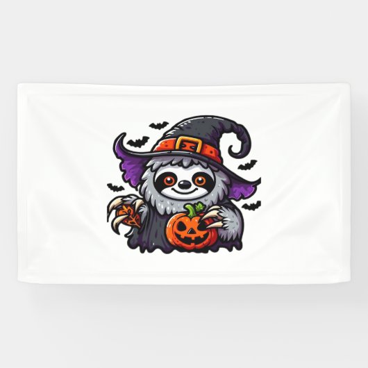 Enge Halloween Luiaard Heks Pet Kostuum Spooky Zee Spandoek (Horizontaal)