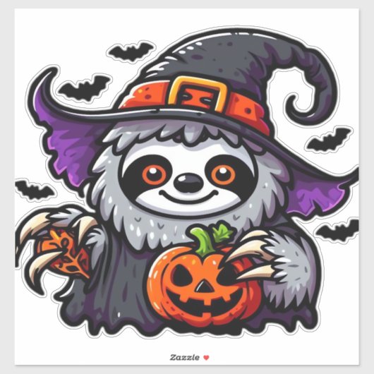 Enge Halloween Luiaard Heks Pet Kostuum Spooky Zee Sticker (Vel)