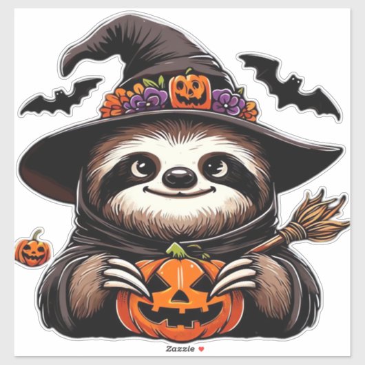 Enge Halloween Luiaard Heks Pet Kostuum Spooky Zee Sticker (Vel)