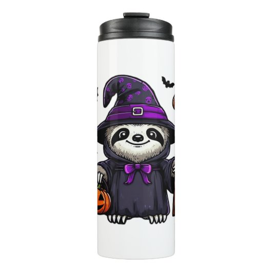 Enge Halloween Luiaard Heks Pet Kostuum Spooky Zee Thermosbeker (Voorkant)