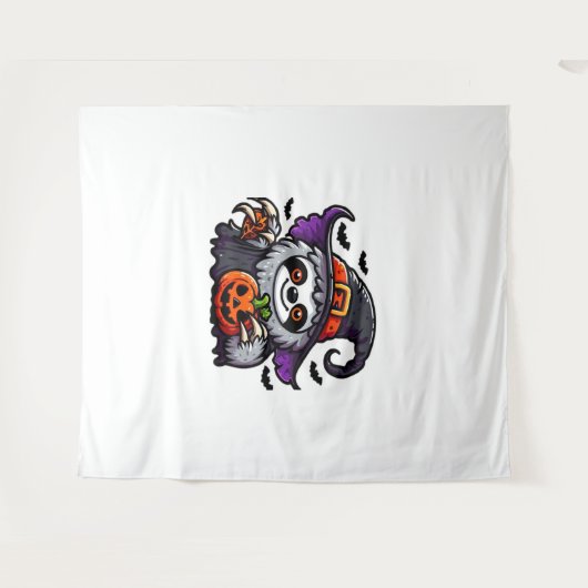 Enge Halloween Luiaard Heks Pet Kostuum Spooky Zee Wandkleed (Voorkant (horizontaal))