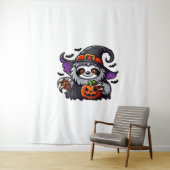 Enge Halloween Luiaard Heks Pet Kostuum Spooky Zee Wandkleed (In situ)