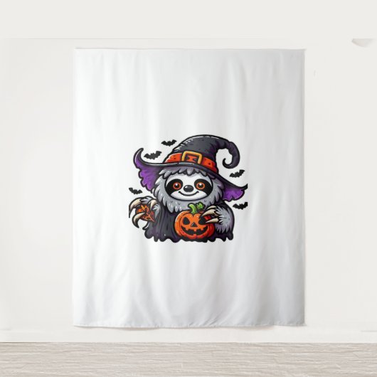 Enge Halloween Luiaard Heks Pet Kostuum Spooky Zee Wandkleed (Voorkant)