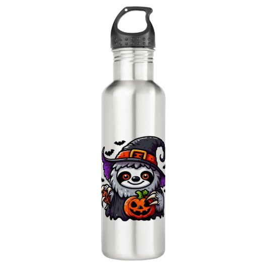 Enge Halloween Luiaard Heks Pet Kostuum Spooky Zee Waterfles (Voorkant)