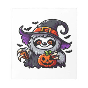 Enge Halloween Luiaard Heksenhoed Kostuum Griezele Notitieblok