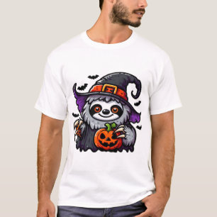 Enge Halloween Luiaard Heksenhoed Kostuum Griezele T-shirt