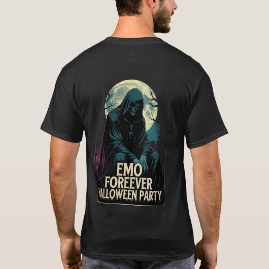 Enge Halloween Mannen T-Shirt Creepy Spooky Horror (Achterkant)