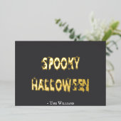 Enge Halloween met Moppige Geesten Folie Uitnodiging (Staand Voorkant)