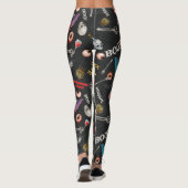 Enge Halloween Moderne Iconen Schedel Bat Oogballe Leggings (Achterkant)