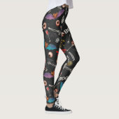 Enge Halloween Moderne Iconen Schedel Bat Oogballe Leggings (Rechts)