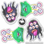 Enge Halloween monsters vinyl stickers (Voorkant)