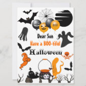 Enge Halloween Nacht Boo Parade Volle Maan Geesten Feestdagenkaart (Voorkant)