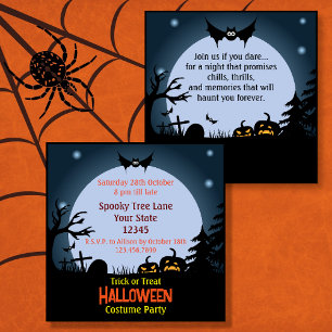 Enge Halloween Nacht Costume Party Kaart