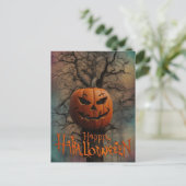 Enge Halloween nacht met heks Briefkaart (Staand voorkant)