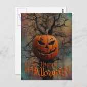 Enge Halloween nacht met heks Briefkaart (Voorkant / Achterkant)