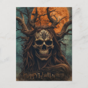 Enge Halloween nacht met heks Briefkaart