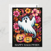 Enge Halloween nacht met heks Briefkaart (Voorkant / Achterkant)