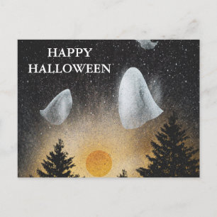 Enge Halloween Nacht met Uilen Ansichtkaart Briefkaart