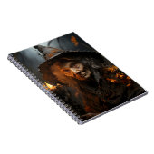 Enge Halloween Oude Heks Geweldige Cool Portret Notitieboek (Rechterzijde)