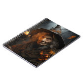 Enge Halloween Oude Heks Geweldige Cool Portret Notitieboek (Linkerzijde)