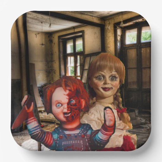 Enge Halloween Papieren Bordje (Voorkant)