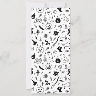 enge halloween party doodle art decor kaart