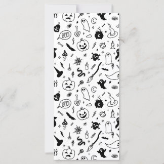 enge halloween party doodle art decor kaart