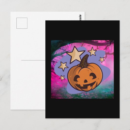 enge halloween pompoen briefkaart (Voorkant / Achterkant)