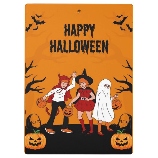 Enge Halloween – Pompoen, Geest & Klembord (Achterkant)