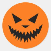 Enge Halloween pompoen gezicht sticker (Voorkant)