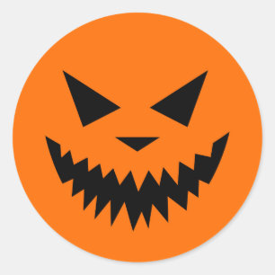 Enge Halloween pompoen gezicht sticker