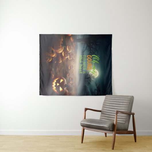 Enge Halloween pompoen patch Wandkleed (In Situ (horizontaal))