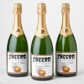 Enge Halloween pompoen spin bruiloft Sparkling Wijnetiket (Flessen)