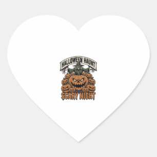 Enge Halloween Pompoenen Vintage Gravure Shirt A Hart Sticker