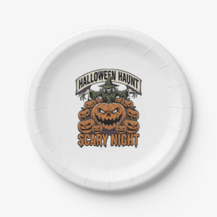 Enge Halloween Pompoenen Vintage Gravure Shirt A Papieren Bordje