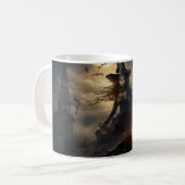 Enge Halloween pompoenen, zwarte katten en heksen Koffiemok (Voorkant links)