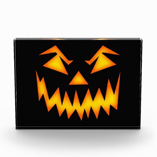 Enge Halloween Pumpkin Face Fotodoos Fotoblokken (Voorkant)