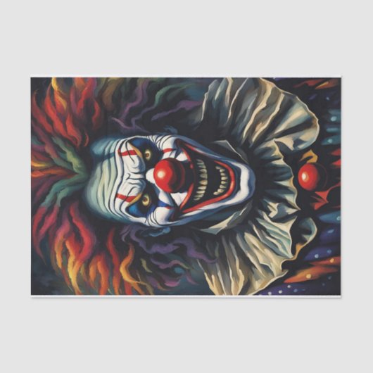 Enge Halloween Rainbow Clown Decoupage Papier (Voorkant)