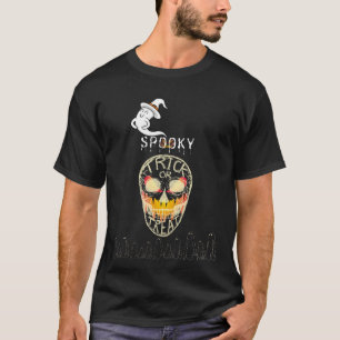 Enge Halloween-schedel en spoken T-shirt