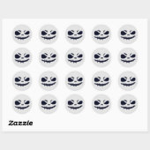 Enge Halloween Skelet Pompoen Gezicht Ronde Sticker (Vel)