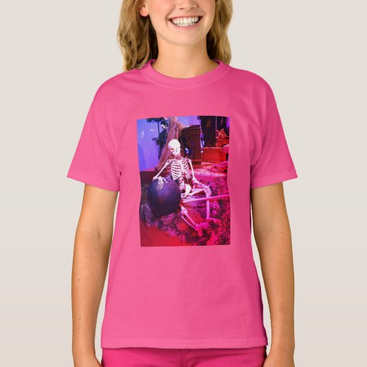 Enge Halloween skelet T-shirt (Voorkant)