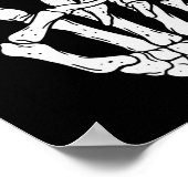 Enge Halloween Skeleton Peace Hand Sign Poster (Hoek)