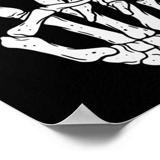 Enge Halloween Skeleton Peace Hand Sign Poster (Hoek)