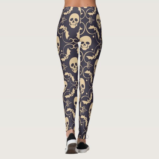Enge Halloween Skulls Patroon Leggings (Achterkant)