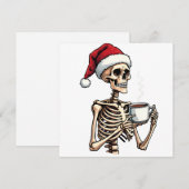 Enge Halloween Slurpende Koffie Kerstman Santa  Bedankkaart (Voorkant / Achterkant)