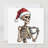 Enge Halloween Slurpende Koffie Kerstman Santa  Bedankkaart (Voorkant)