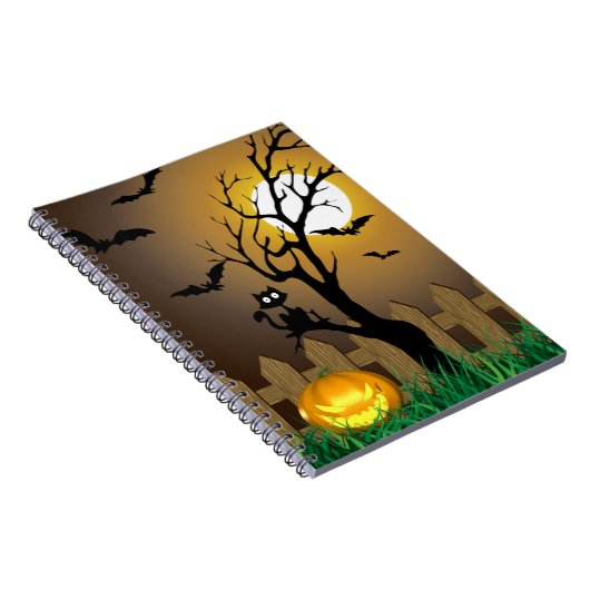 Enge Halloween-tuin scène Notitieboek (Rechterzijde)