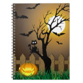 Enge Halloween-tuin scène Notitieboek (Voorkant)