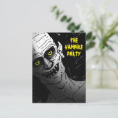 Enge Halloween Vampier Feestje Briefkaart (Staand voorkant)